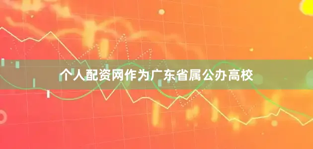 个人配资网作为广东省属公办高校